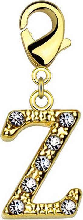 Immagine prodotto Star Piercing Ciondolo placcato oro 14k con lettera Z in cristallo (Ottone)