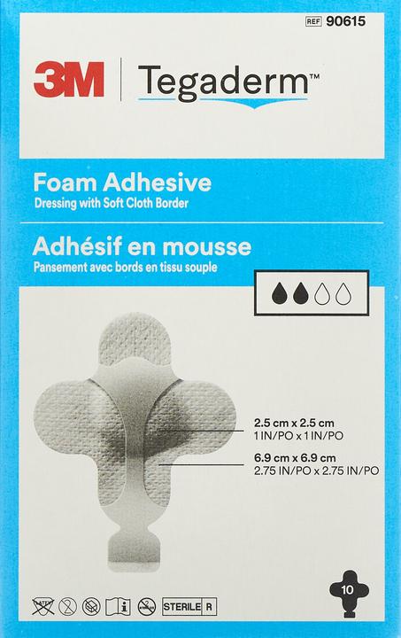 Actual product image 3M Tegaderm Foam HP Foam Compress Mini Cross adhesive 10 pcs.