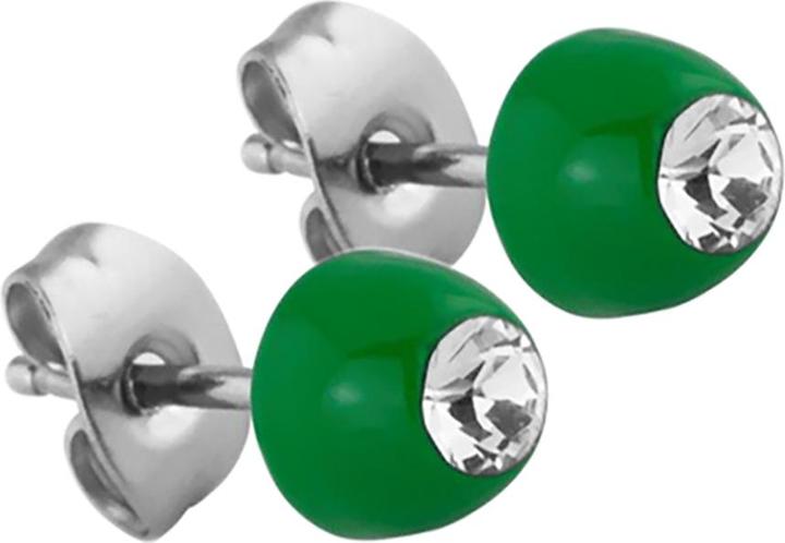 Produktbild Star Piercing Ohrstecker grün mit Swarovski Kristall silber (ohne Messing, Chirurgenstahl 316L)