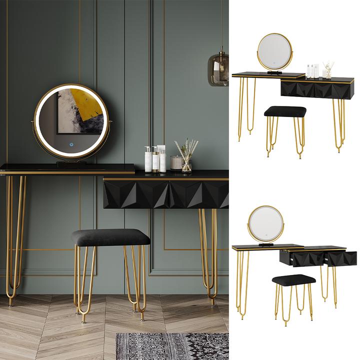 Actual product image Vicco Bella with stool and lighting (120 x 37 x 76 cm)
