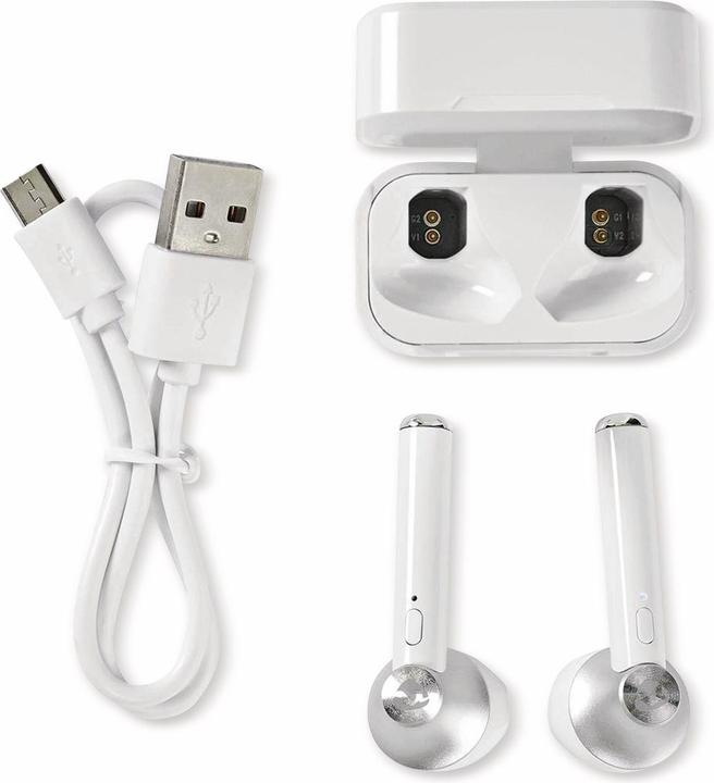 Produktbild Nedis Bluetooth-Kopfhörer, In-Ear, 3h - weiss (3 h, Kabellos)