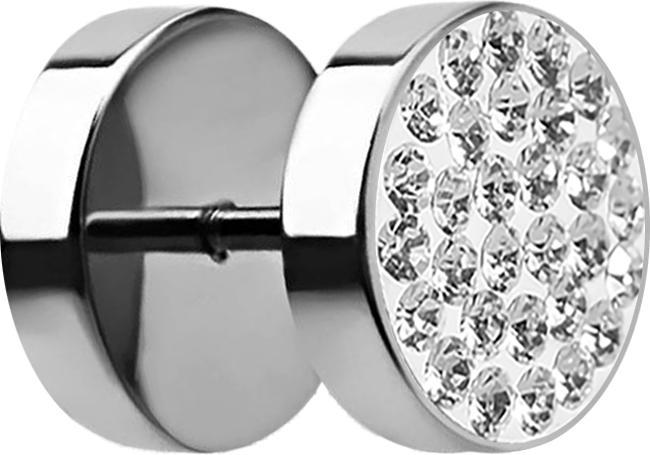 Immagine prodotto Star Piercing Tappo finto con cristallo d'argento (senza ottone, Acciaio chirurgico 316L)