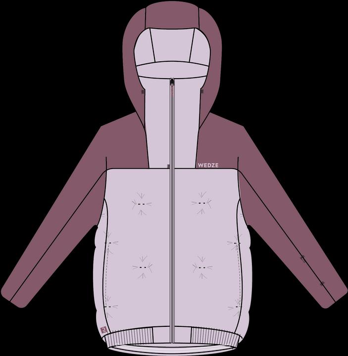 Actual product image Wedze Children's ski jacket padded warm waterproof - Piste 500 pink (146)