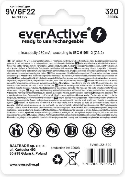 Actual product image Everactive Professional Line (1 pcs., 9V Block, 320 mAh)