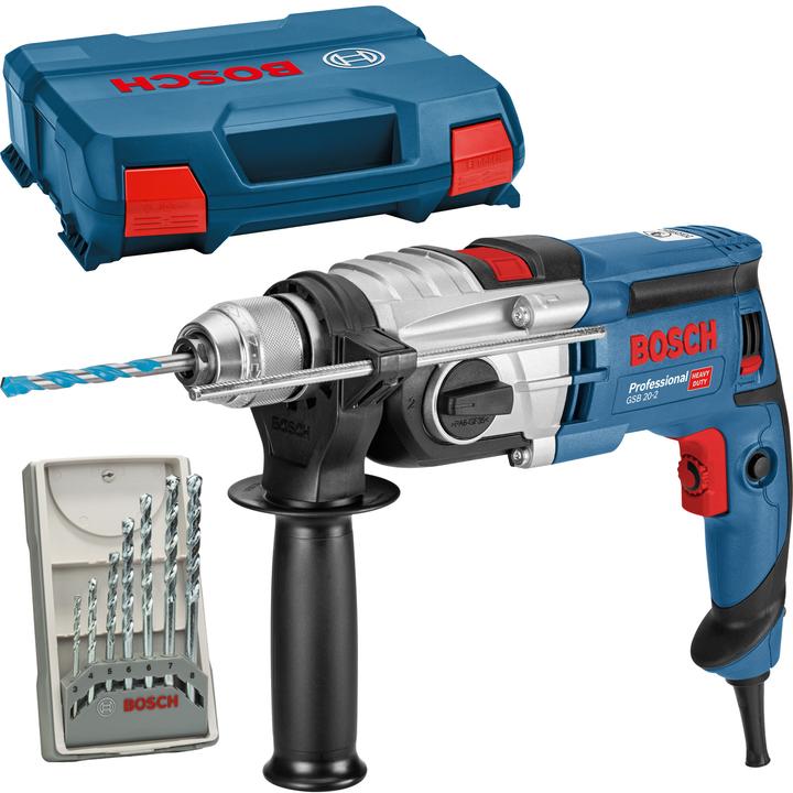 Actual product image Bosch Professional Impact drill GSB 20-2, with 7-piece masonry drill bit set (Electrical connection)