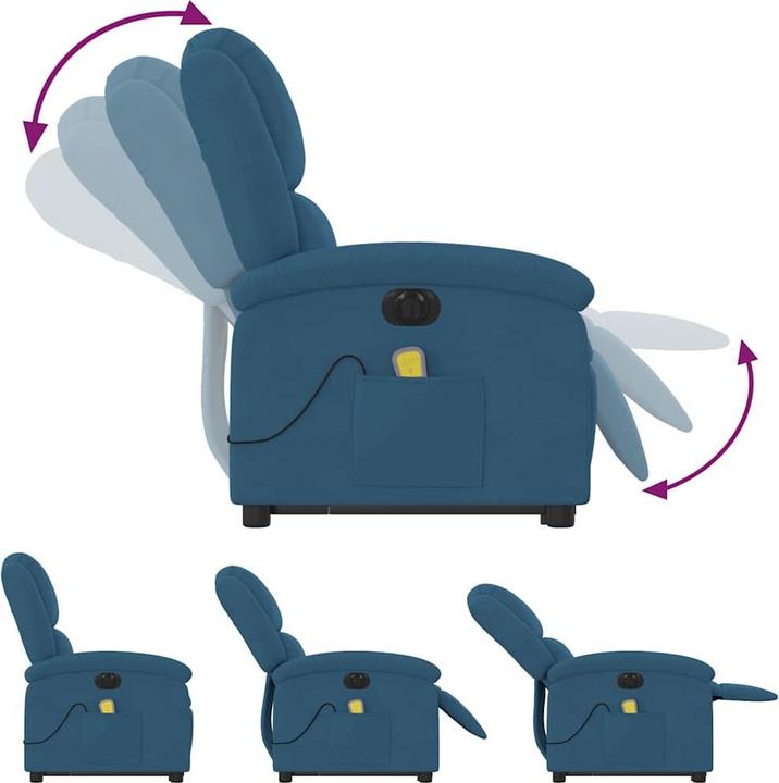 Actual product image VidaXL Massage chair with stand-up aid electric velvet