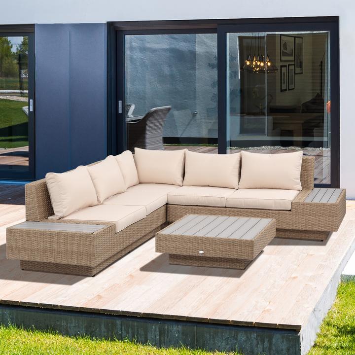 Image du produit Outsunny Set de salon de luxe en poly rotin