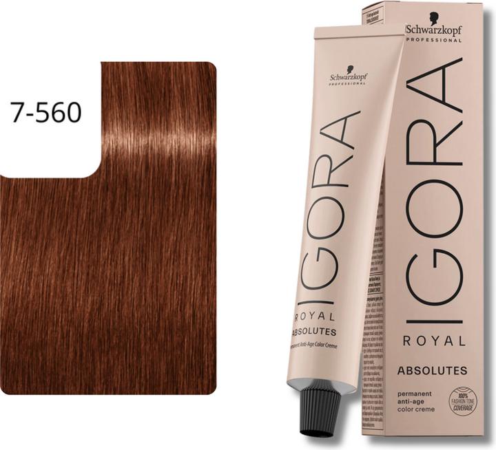 Produktbild Schwarzkopf Professional Igora Royal Absolutes 7-560 Mitteblond Gold Schoko Natur (Mittelblond, Gold, Schoko)