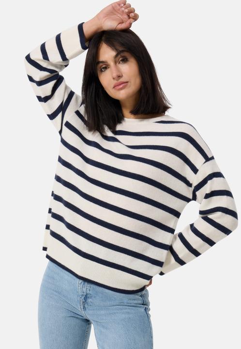 Cash-Mere Kaschmir Rundhals Pullover gestreift