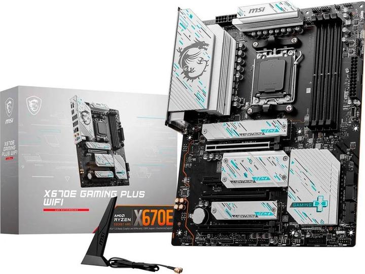 Productafbeelding MSI X670E GAMING PLUS WIFI AM5 4xDDR5 4xM.2 4xSATA (AM5, AMD X670E, ATX)
