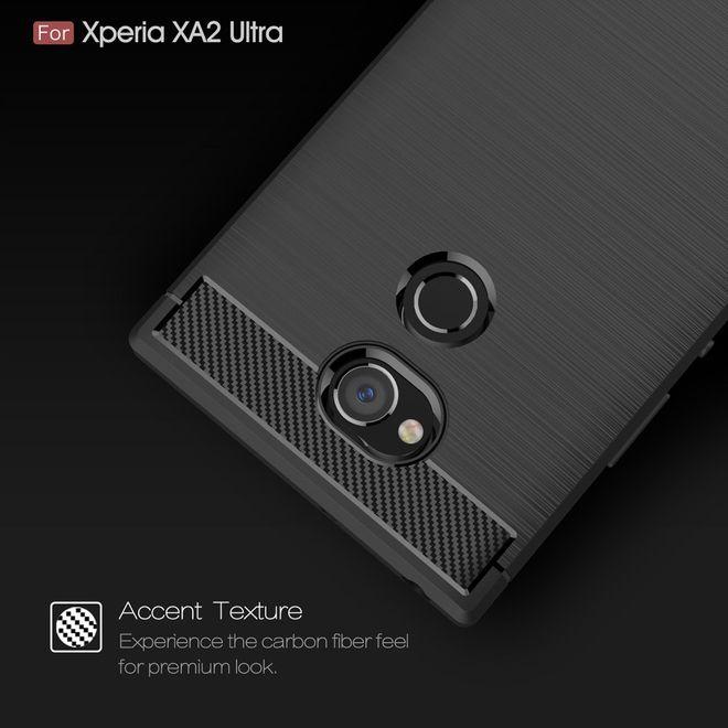 Immagine prodotto MU Classic Copertina in plastica softcase con motivo in carbonio (Sony Xperia XA2 Ultra)