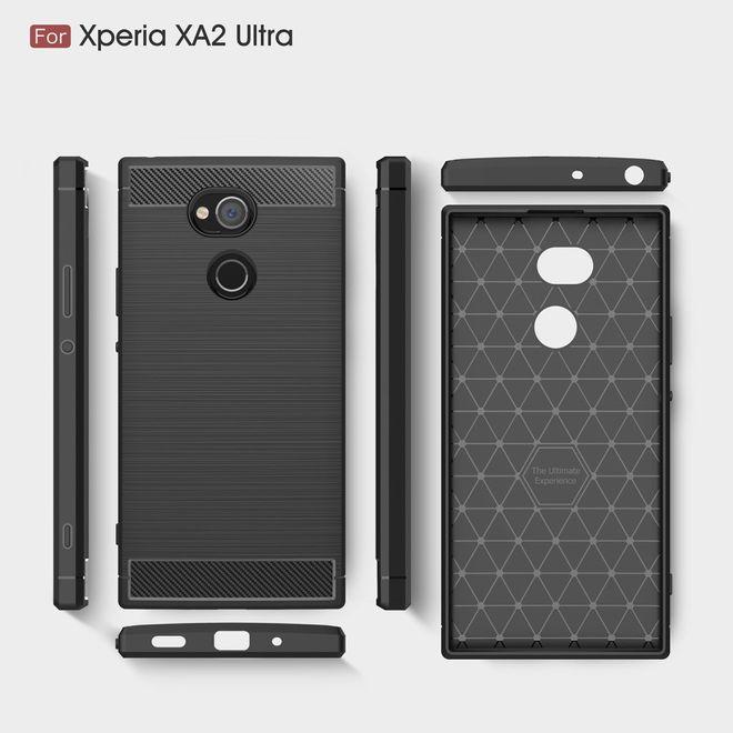 Immagine prodotto MU Classic Copertina in plastica softcase con motivo in carbonio (Sony Xperia XA2 Ultra)