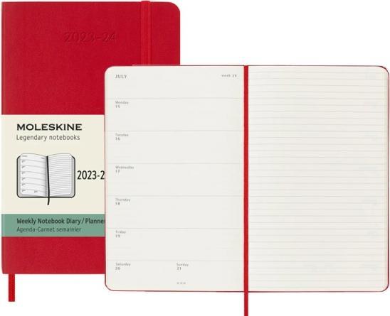 Actual product image Moleskine 18 months weekly note calendar 2023/2024, Pocket/A6, 1 Wo = 1 page, right lined (A6, English)