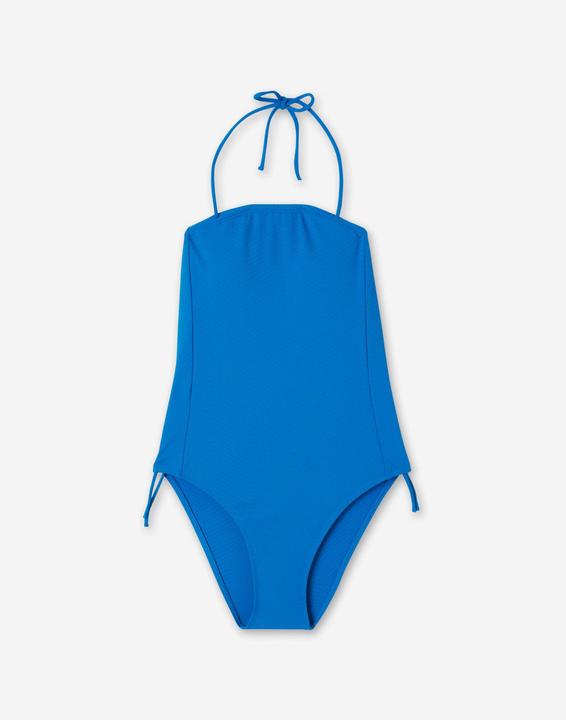 Olaian Badeanzug Surfen Damen strukturiert Manon blau