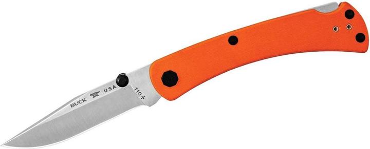 Image du produit Buck 110 SLIM PRO TRX, orange, acier S30V, inoxydable, Back Lock, manche G10, clip-poche Tip Up