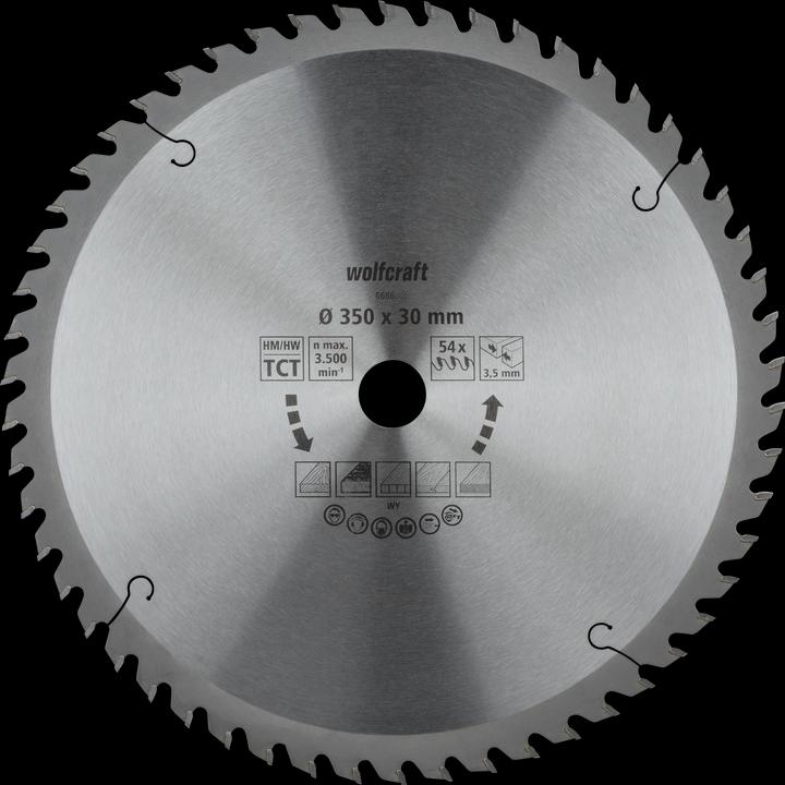 Produktbild wolfcraft Tischkreissägeblatt HM, Serie orange, Ø 350 mm