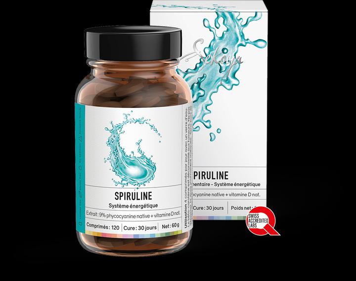 Actual product image Sekoya Spirulina & vitamin D | 9% phycocyanin (120 Piece, Pills)