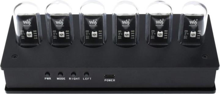 Actual product image WaveShare Raspberry Pico Nixie Tube Clock RGB