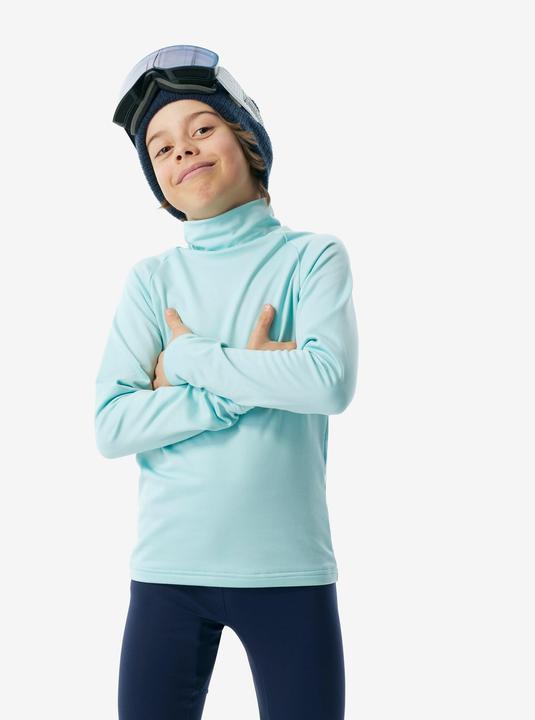 Image du produit Wedze Sous-vêtements de ski T-shirt fonctionnel enfant col haut - BL 500 turquoise (3, 4)