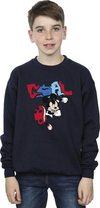 Actual product image Disney Boys Mickey Mouse Goal Striker Pose Sweatshirt (140, 146)