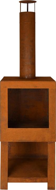 Actual product image Esschert Design Terrassenofen mit Holzlager, Rostbraun