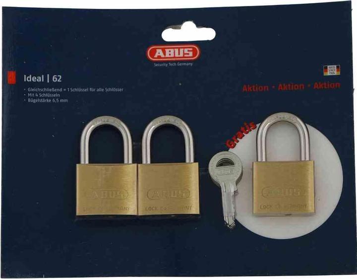 Produktbild Abus 26905 9 Vorhangschloss-Set Zahle 2, 3 Serie 62/40 Triples