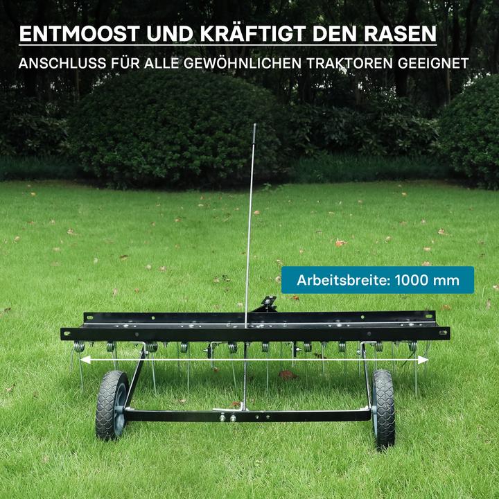 Image du produit Wiltec Scarificateur 100cm pour tondeuse autoportée Aérateur de pelouse Entretien de la pelouse Tracteur