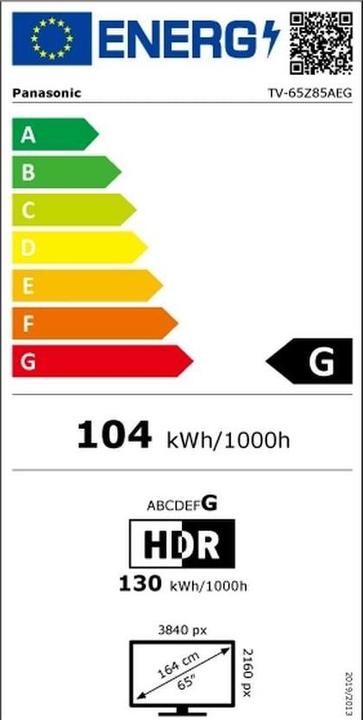 Energie-Label Panasonic TV-65Z85AEK (65", OLED, 4K, 2024)