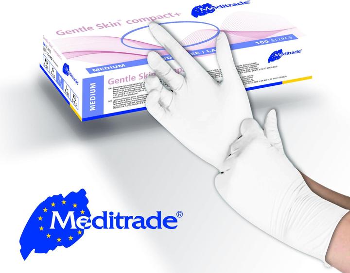 Produktbild Meditrade unisex Einmalhandschuhe Gentle Skin® compact+ weiss Grösse L 100 St. (L)