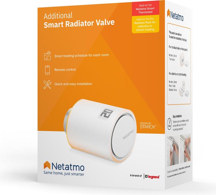 Image du produit Netatmo Tête Thermostatique Intelligente Additionnelle pour radiateur