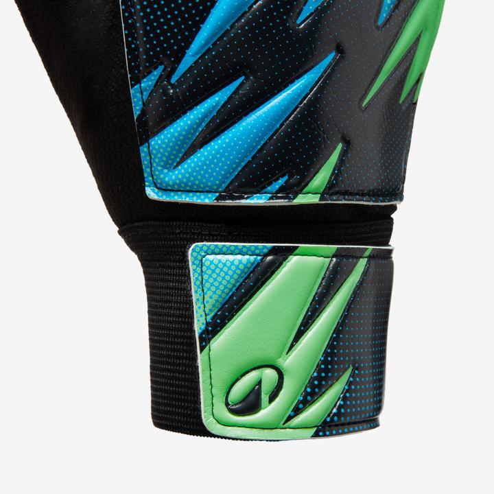 Actual product image Kipsta Kids' resistant gloves First Blue/green (5)