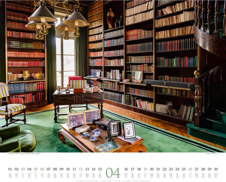 Actual product image Welt der Bücher - Bibliotheken-Kalender 2026 (54 x 48 cm, Hardcover, English, French, German)