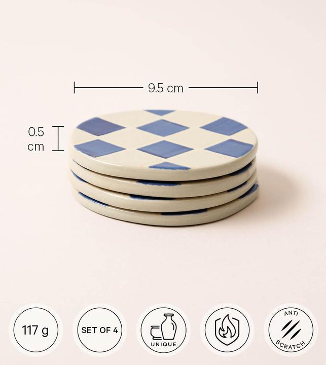 Actual product image Esmée Set of 4 Ceramic Coasters (4 x, Glass coaster)
