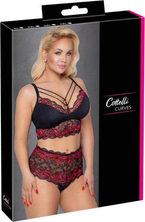 Cottelli Collection BH en slipje zwart/rood XL (XL)