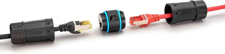 Image du produit Digitus Connexion extérieure CAT 6A, indice de protection IP68 Connexion RJ45 à RJ45 (Raccord réseau)