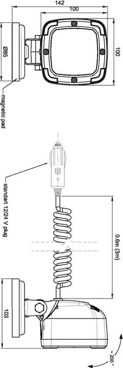 Image du produit Fristom Lampe de travail LED à base magnétique (1300 lm)