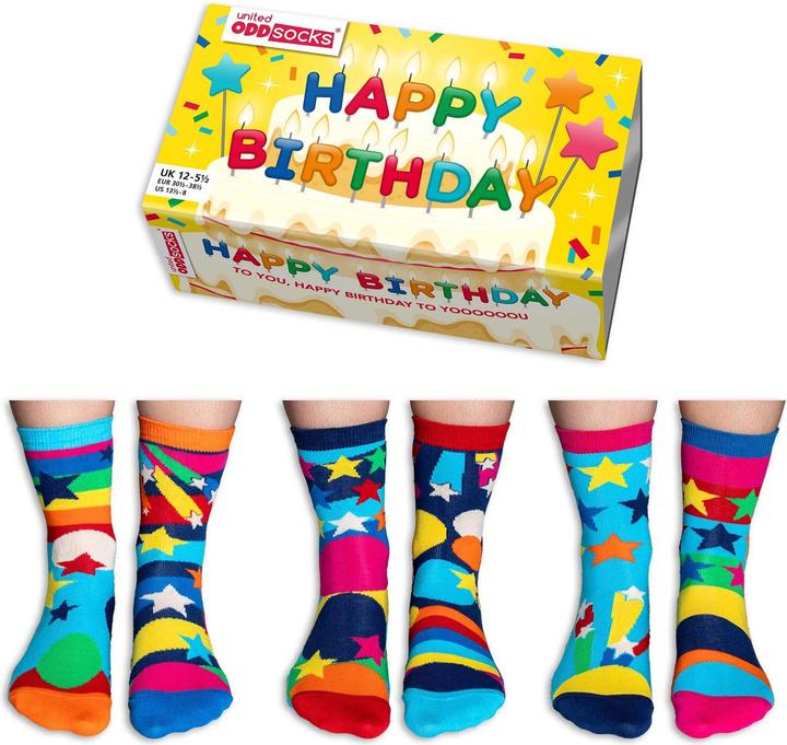 Immagine prodotto United Oddsocks Happy Birthday (confezione da 3, 30 - 38)