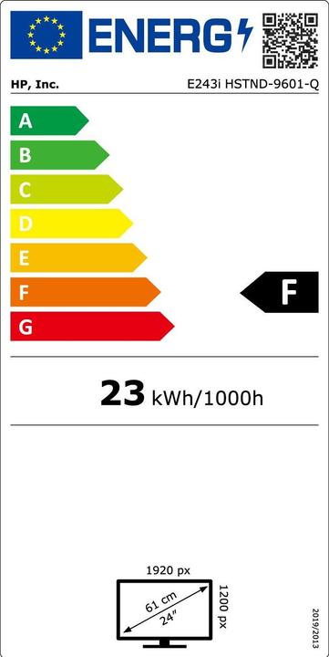 Energy Label HP EliteDisplay E243i (1920 x 1200 pixels, 24")