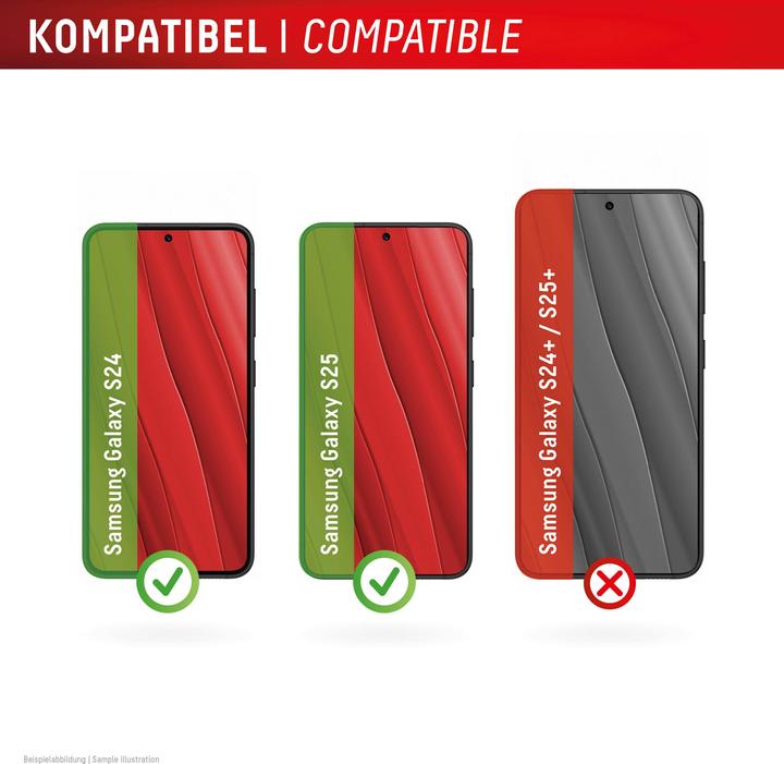 Actual product image Displex Real Glass, Full Cover Panzerglas (1 Piece, Samsung Galaxy S25, Samsung Galaxy S24)