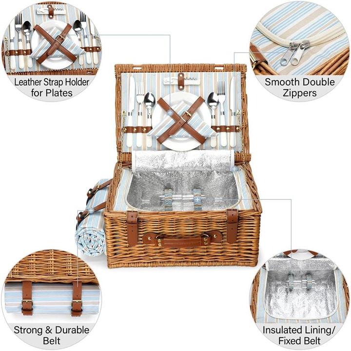 Actual product image HappyPicnic Picknickkorb-Set mit Kühlfach für 2 Personen
