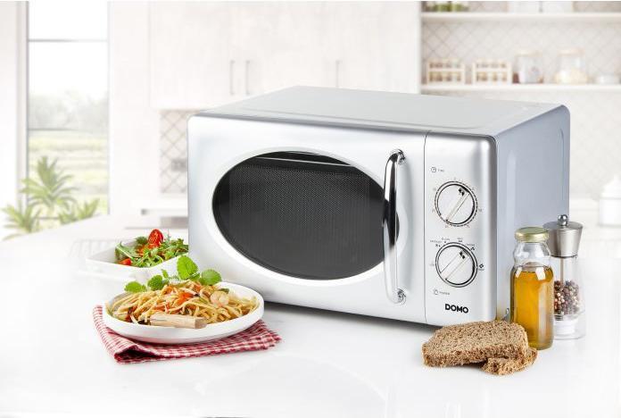 Actual product image Domo Microwave DO3020 20Liter silver with defrost function, 700Watt and timer (20 l)