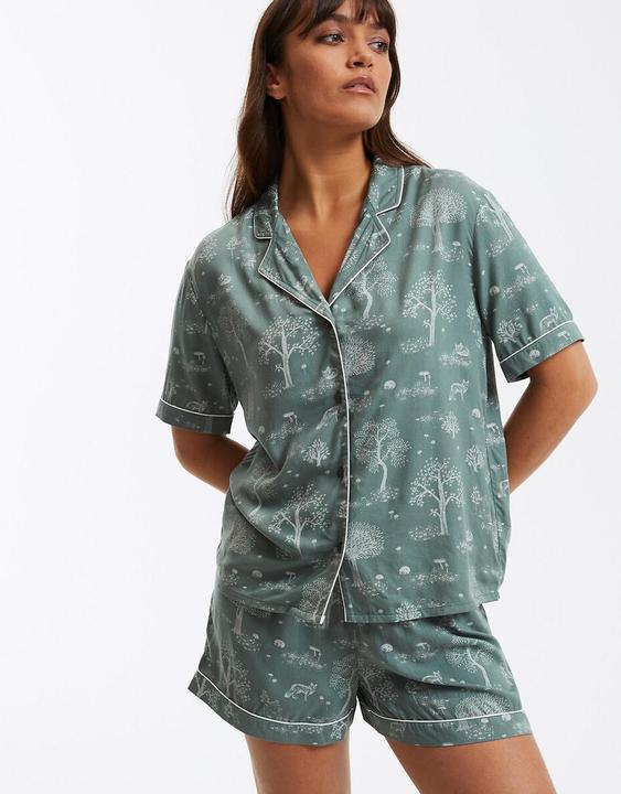 Image du produit La Redoute Collections Pyjama court à imprimé naturel (36)