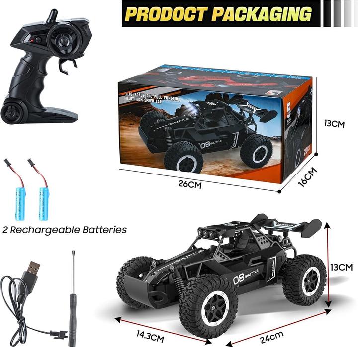 Actual product image Cbx Remote-controlled car with alloy body and LED lights