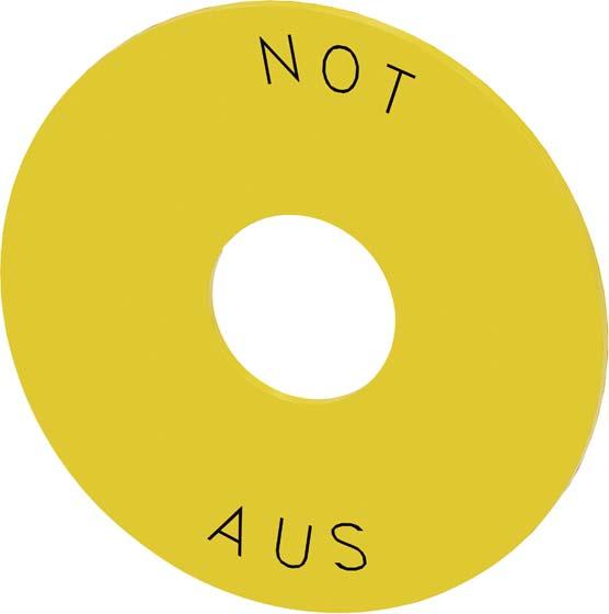 Siemens Bezeichnungsschild ge rnd NOT-AUS 3SU1900-0BB31-0AS0