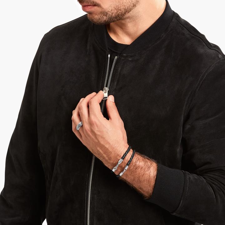 Immagine prodotto Thomas Sabo Bracciale in pelle nero argento (17 cm, Cuoio, Argento 925, Annerito)