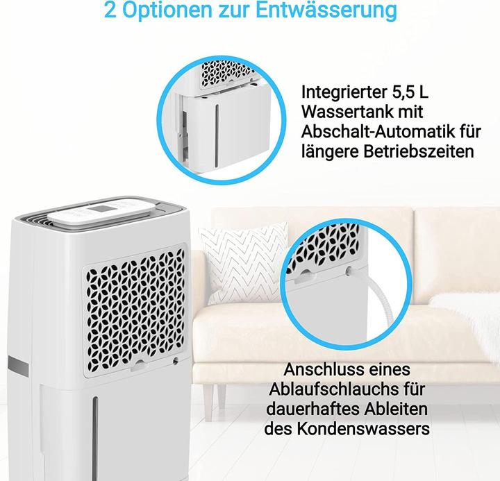 Image du produit KLAMER Luftentfeuchter 25L, 195m³ Luftumwälzung pro Stunde, 420W Entfeuchter, 5.5L Tank (35 m², 25 l/24h)