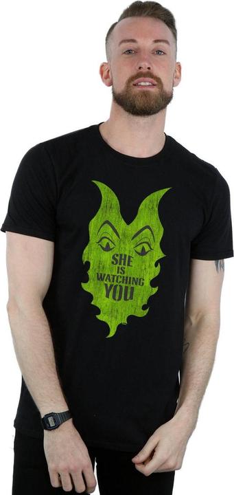 Actual product image Disney Mens The Descendants Maleficent She Is Watching T-Shirt (XXL)