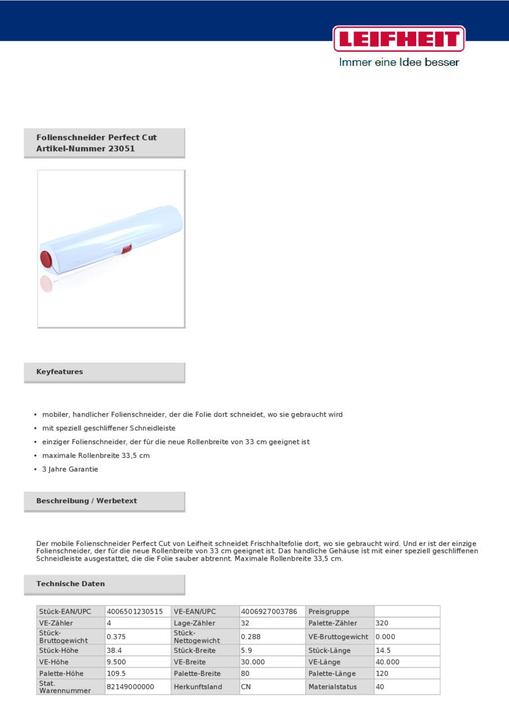 Actual product image Leifheit Perfect Cut