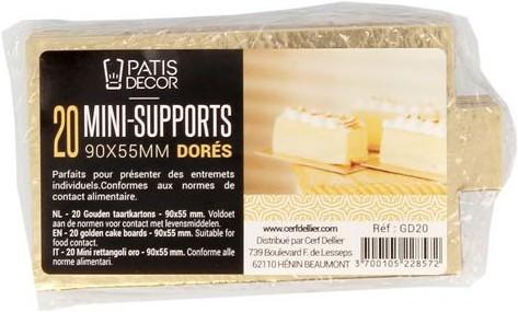 Actual product image Patisdécor Support à pâtisserie - Mini rectangle doré (20pcs) (20 x)