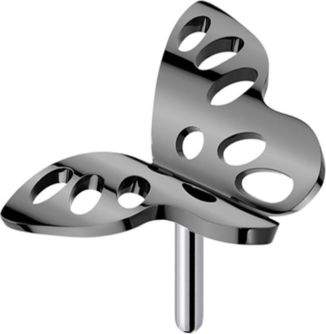 Produktbild Star Piercing Threadless Schmetterling gelocht schwarz (Titan G23, ohne Messing)